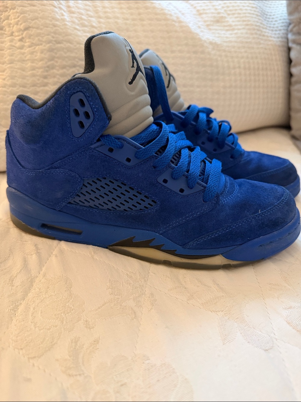 Air Jordan 5 Retro Size 7 kids Sneakers - Blue Suede rare